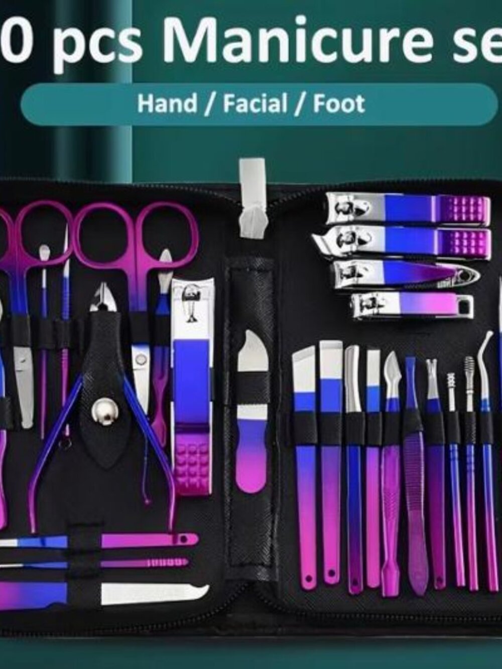 NWT - 30Pcs Set Professional Stainless Steel Manicure & Pedicure Kit Precision - Picture 2 of 4